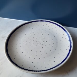 Duży talerz obiadowy, 25,5 cm, kropeczki